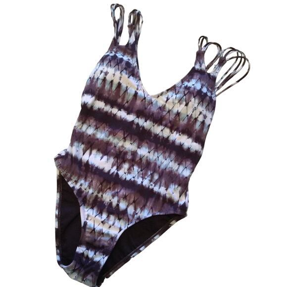 Hobie Tie Dye Criss Cross Back One Piece Swim Suit S - Picture 3 of 7